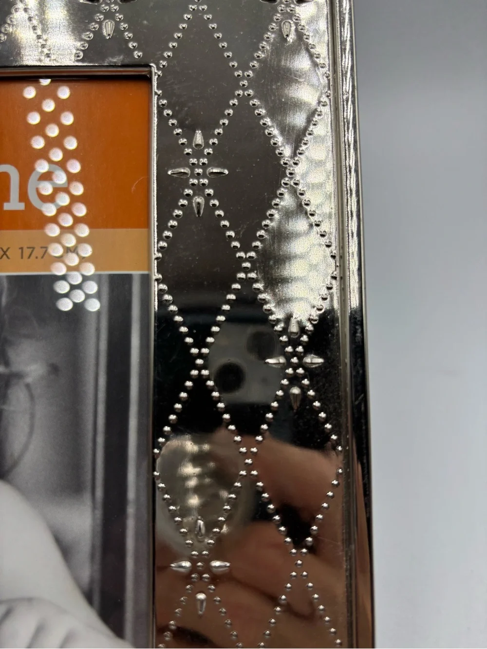 Vtg Martha Stewart Everyday Collection Silver Tone Frame 5”x7” Diamond Pattern